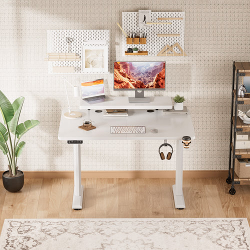 Inbox Zero Kreutzer Height Adjustable Standing Gaming Desk & Reviews